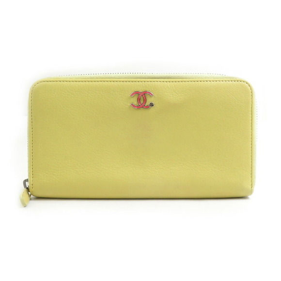 CHANEL Yellow Leather Wallet - Picture 1 of 5